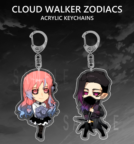 Cloud Walker ZODIAC Acrylic Keychain