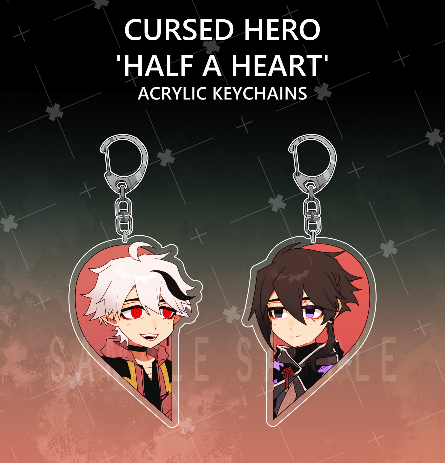 Cursed Hero 'Half a Heart' Acrylic Keychain